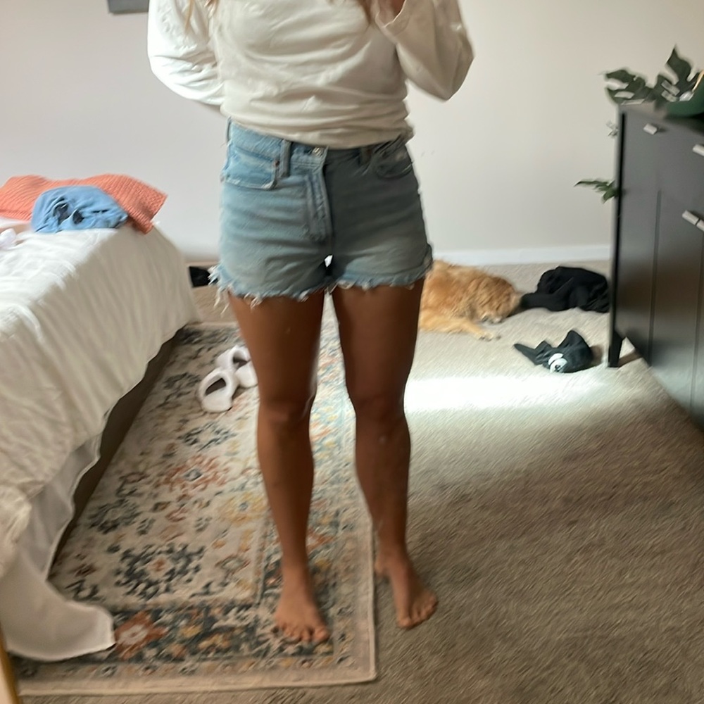 Abercrombie and Fitch the cut off short in high-rise in their curve love fit
